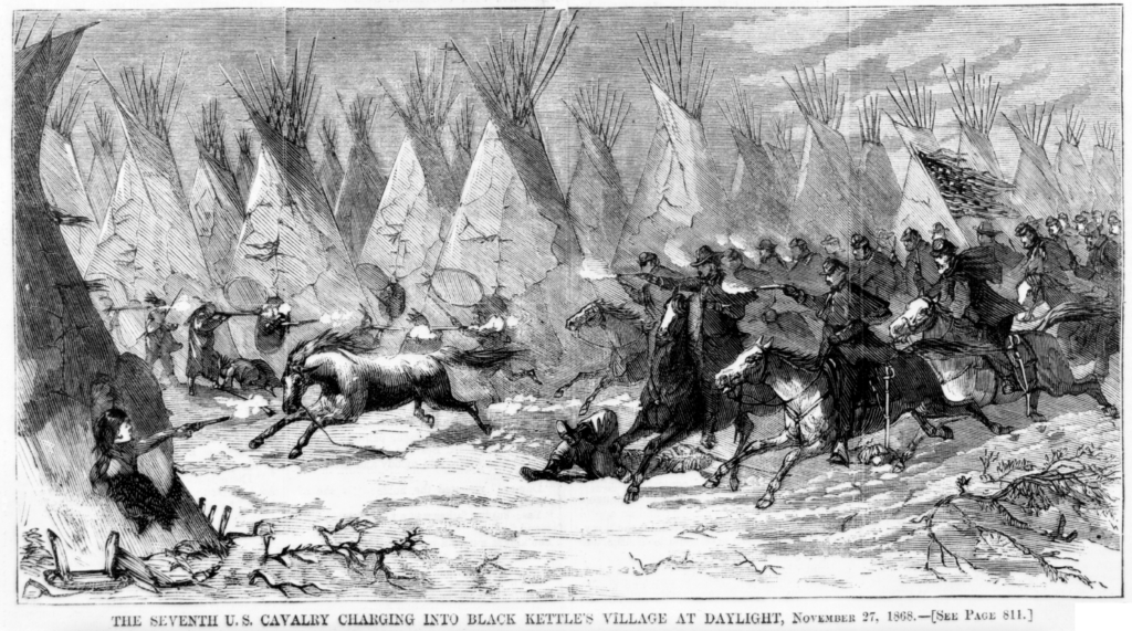 7th US Cavalry charging on Black Kettle's village Nov 27 1868