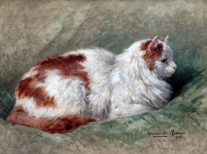 Cat sitting on a pillow Henriette Ronner-Knip 1904. thegreatcat.org