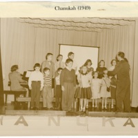 Students performing in a Chanukah celebration