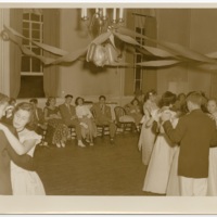 Students dancing in social hall